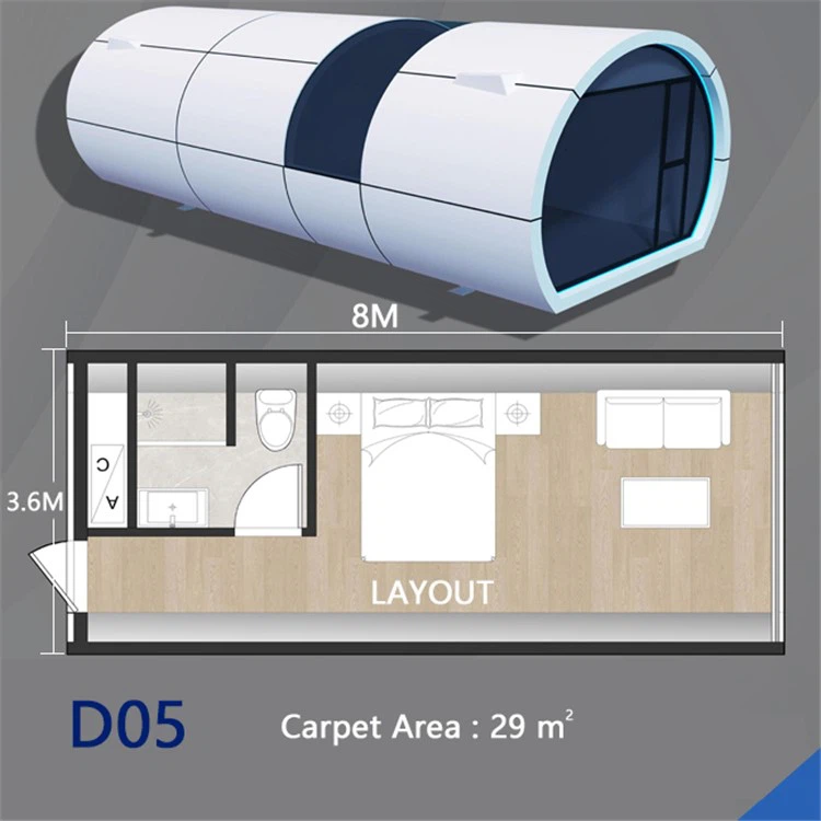 Tiny Egg 20ft Apple Cabin Capsule House Airship Pod 3